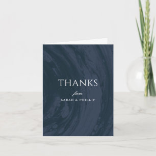 Marbled Engagement Party Thank You Card - Blue