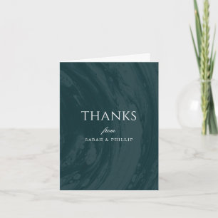Marbled Engagement Party Thank You Card - Teal