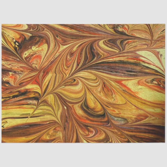 Marbled Fractal Abstract Gold Decoupage  Tissue Paper (Front)