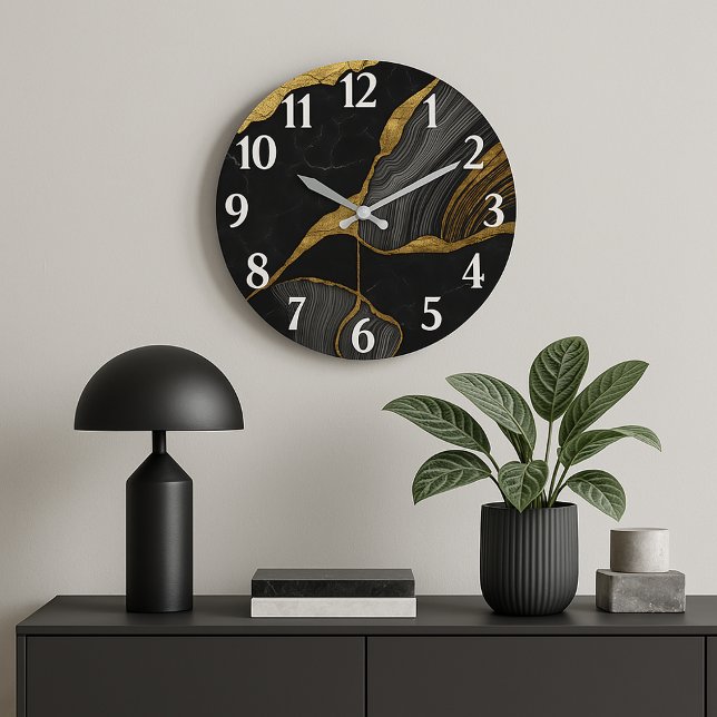 Marbled glass luxury elegant contemporary sleek large clock (Creator Uploaded)