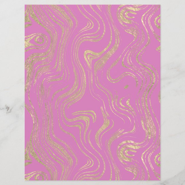 Marbled Gold Foil Scrapbook Paper (Front)