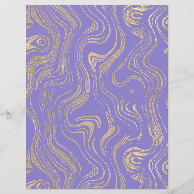 Marbled Gold Foil Scrapbook Paper (Front)