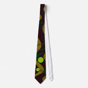 Marbled Gold Green Dot Wave Tie