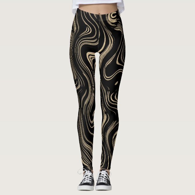 Marbled Gold Leggings (Front)
