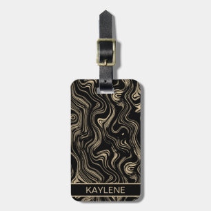 Marbled Gold Personalised Luggage Tag