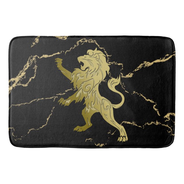 Marbled Golden Royal Lion Bath Mat (Front)
