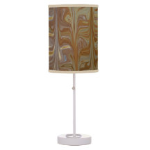 Marbled Golden Wet Cedar Art Pattern Table Lamp