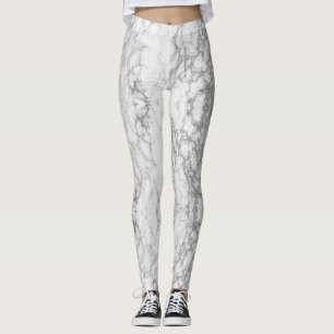 Marbled Grey and White Leggings
