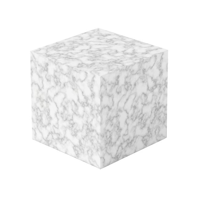 Marbled Grey White Marble Stone Pattern Background Cube (Front Angled)