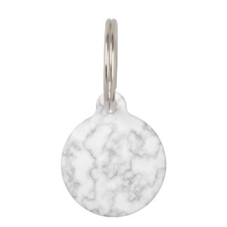 Marbled Grey White Marble Stone Pattern Background Pet Tag