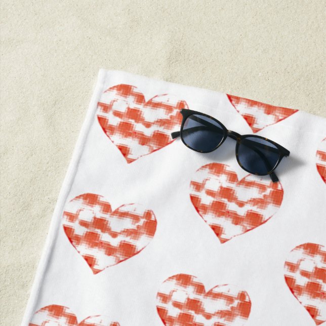 Marbled Heart  Beach Towel (In Situ)