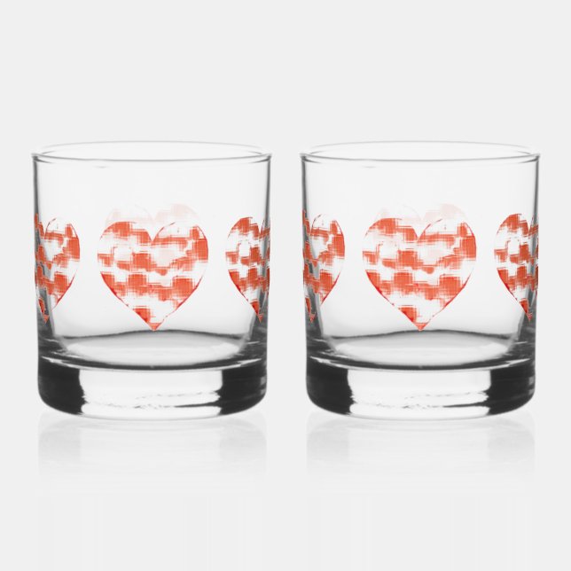 Marbled Heart Whiskey Glass (Front)