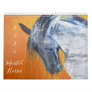Marbled Horses Wall Calendar 2026