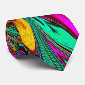 Marbled Hot Pink and Sea Foam Green Abstract Art Tie