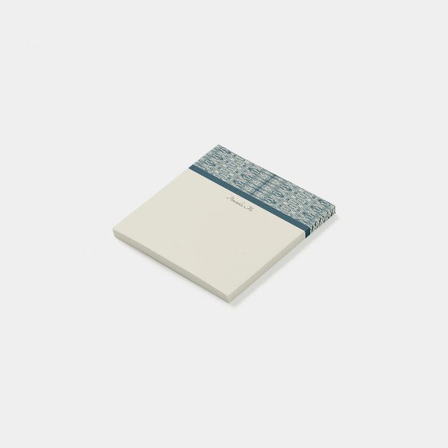 Marbled Ikat Painted Pattern Personalised Post-it Notes (Angled)