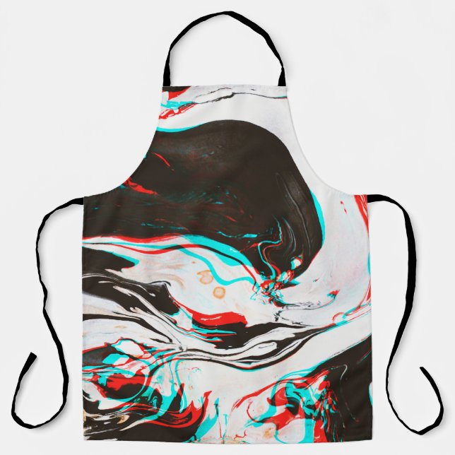 Marbled Ink: Distorted Glitch Texture. Apron (Front)