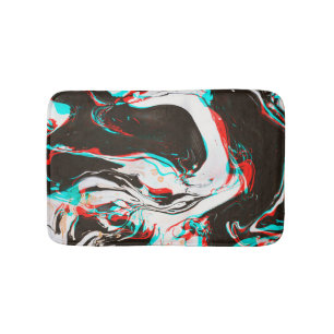 Marbled Ink: Distorted Glitch Texture. Bath Mat