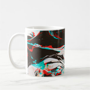 Marbled Ink: Distorted Glitch Texture. Coffee Mug