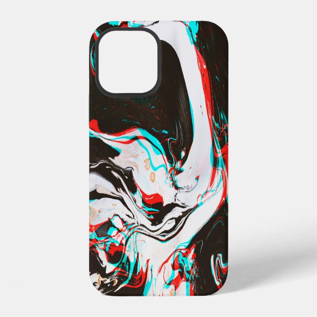 Marbled Ink: Distorted Glitch Texture. iPhone Case (Back)
