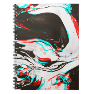 Marbled Ink: Distorted Glitch Texture. Notebook