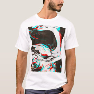 Marbled Ink: Distorted Glitch Texture. T-Shirt