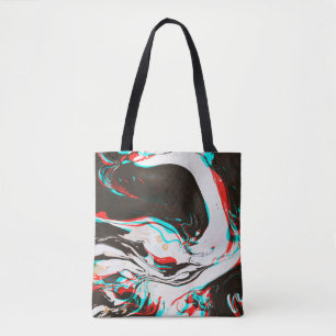 Marbled Ink: Distorted Glitch Texture. Tote Bag