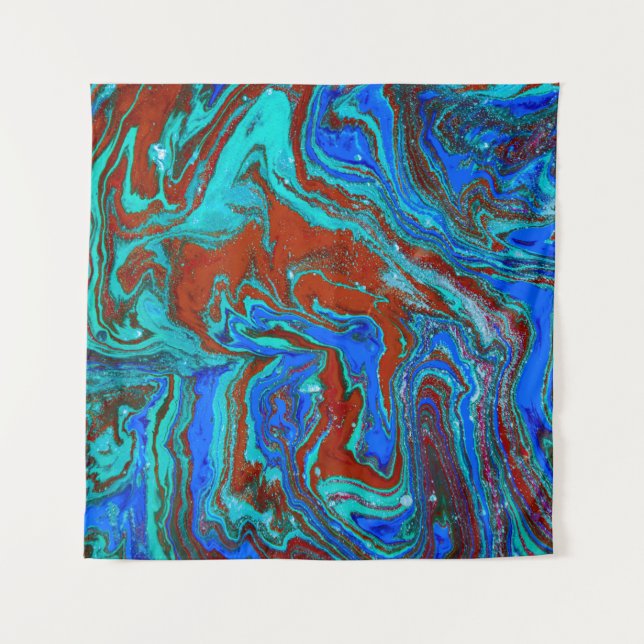 Marbled liquid unique pattern abstract,acrylic,art tapestry (Front)