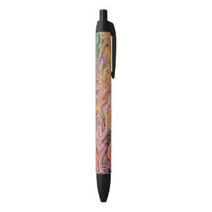 MARBLED/MIXED COLORS/DIGITAL EFFECTS/MULTI-COLORED BLACK INK PEN