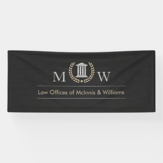Marbled Monogramed Courthouse Banner