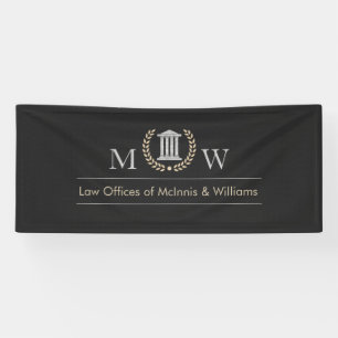 Marbled Monogramed Courthouse Banner