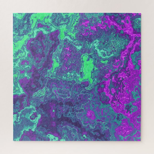 Marbled Neon Jigsaw Puzzle (Vertical)