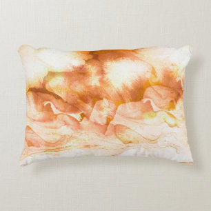Marbled paper art, colourful abstract. decorative cushion