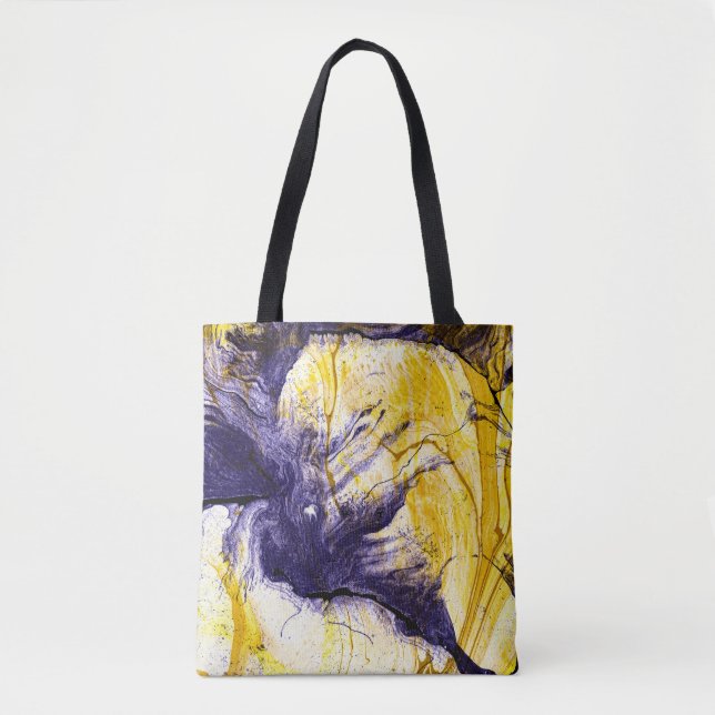 Marbled Paper: Bright Acrylic Art Tote Bag (Front)