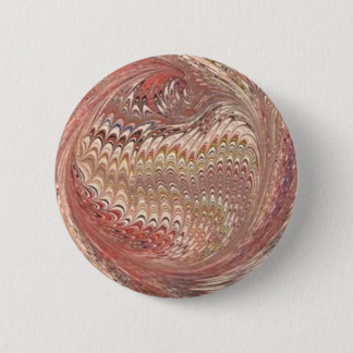 Marbled Paper Curl (rust) 6 Cm Round Badge