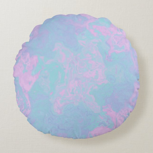 Marbled Pastel Round Cushion (Front)