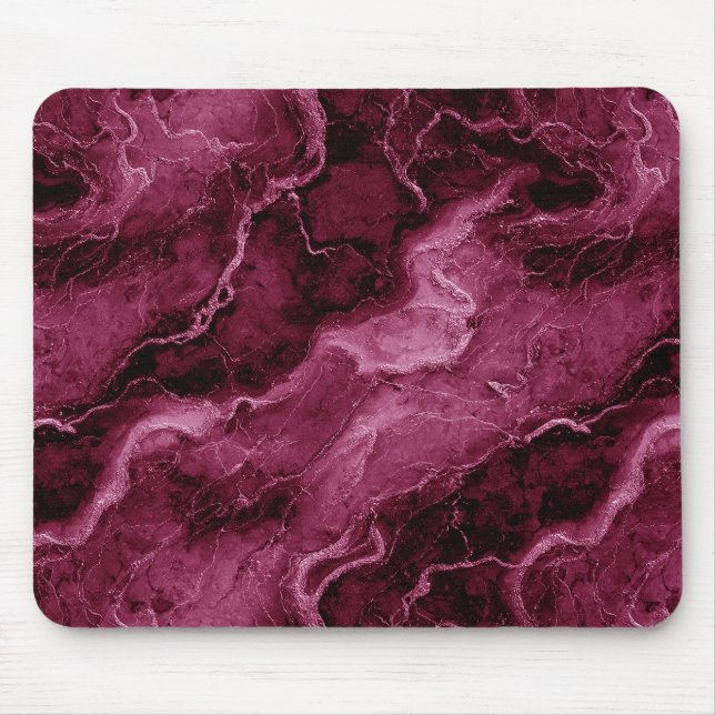 Marbled Pattern in Dark Magenta and Pink Mouse Pad (Front)