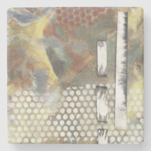 Marbled Pixels II Stone Coaster