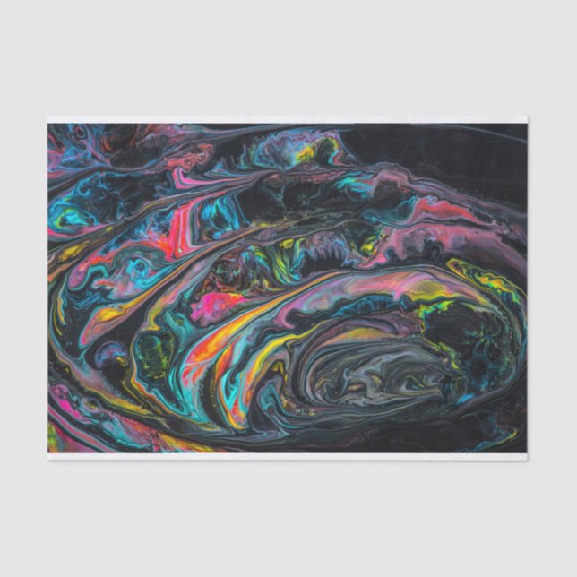 Marbled poured paint black tissue paper (Front)