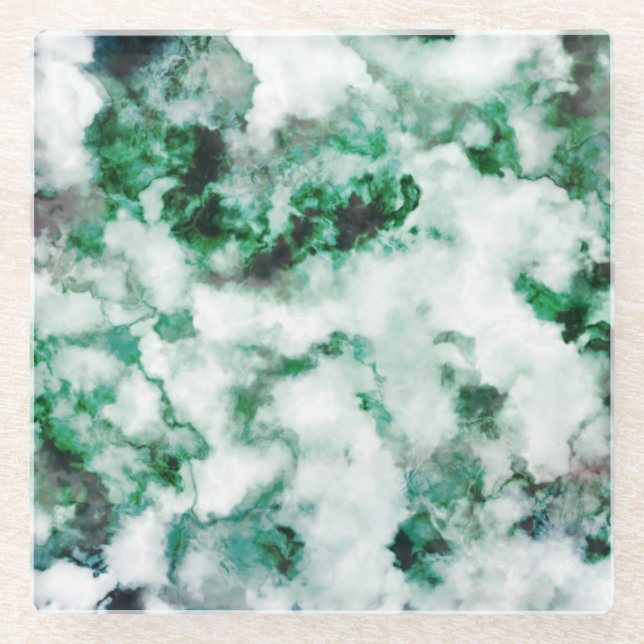 Marbled Quartz Texture Glass Coaster (Front)