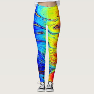 Marbled Rainbow Leggings Bright and Beautiful