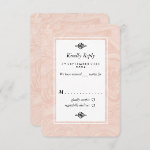 Marbled Rose Elegant Vintage Wedding RSVP Card