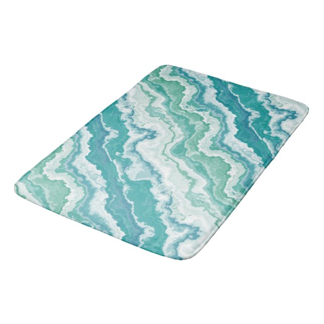 marbled sea foam : bath mat (Angled)
