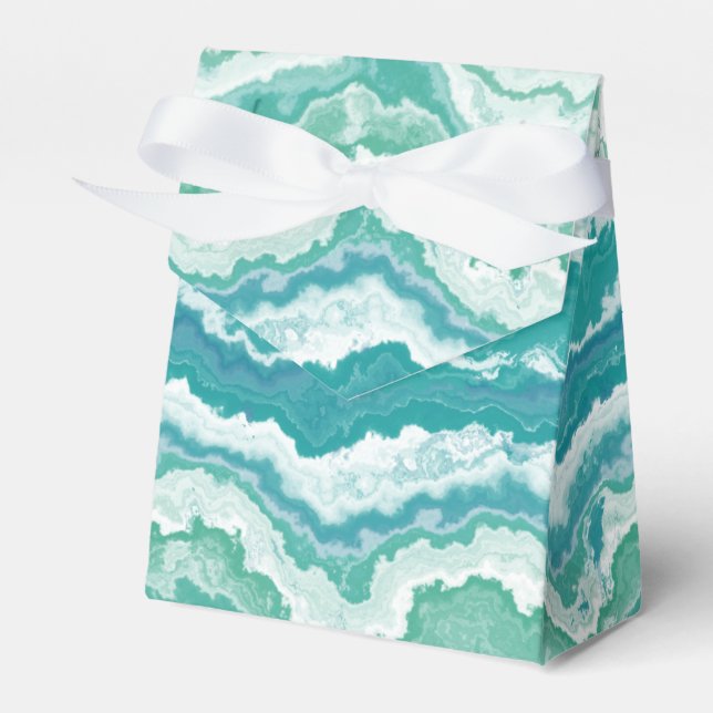 marbled sea foam : favour box (Front Side)