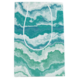 marbled sea foam : medium gift bag