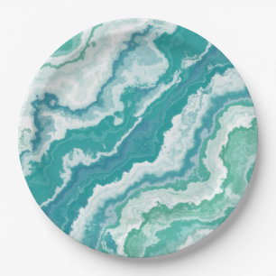 marbled sea foam : paper plate