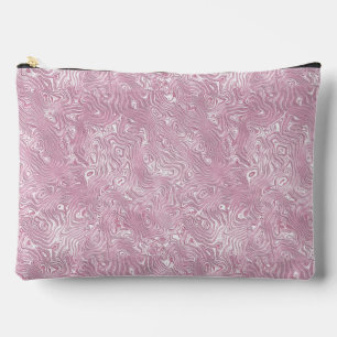 Marbled Silk Moire Pattern in Dusty Pink Accessory Pouch
