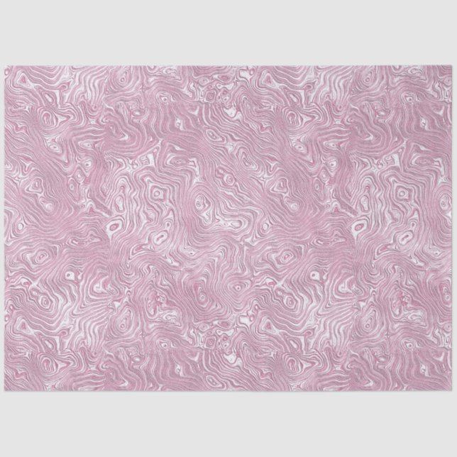 Marbled Silk Moire Pattern in Dusty Pink Tissue Paper (Front)