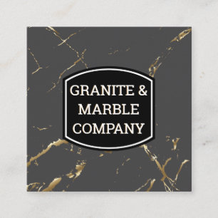 Marbled Slab Granite Gold Texture Background Square Business Card