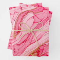 Marbled Swirls Pink Gold