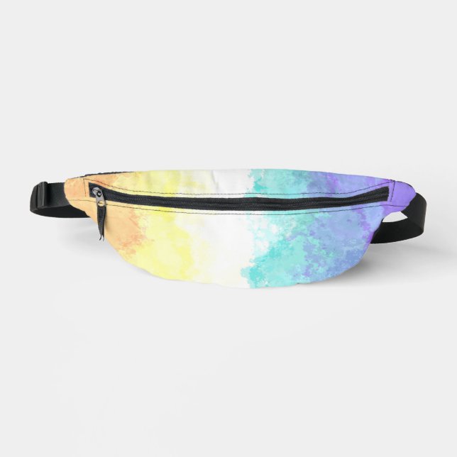 Marbled Swirly Boho Abstract Genderfaun Pride Flag Bum Bags (Front)